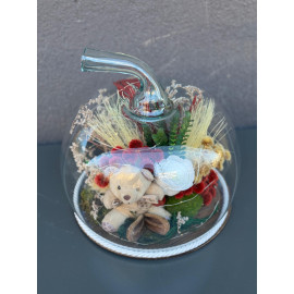 ÖZEL TASARIM ELMA BEYAZ IŞIKLI SOLMAYAN GÜL